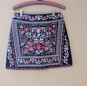 Francescas's Embroidered Floral Miniskirt NWT